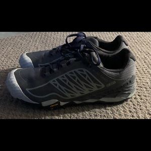 Merrell waterproof hiking shoes, vibram sole with built in ice cleats